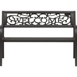 vidaXL - Tuinbank - Zwart - Staal - 125 cm