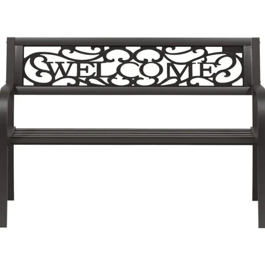 vidaXL - Tuinbank - Zwart - Staal - 125 cm