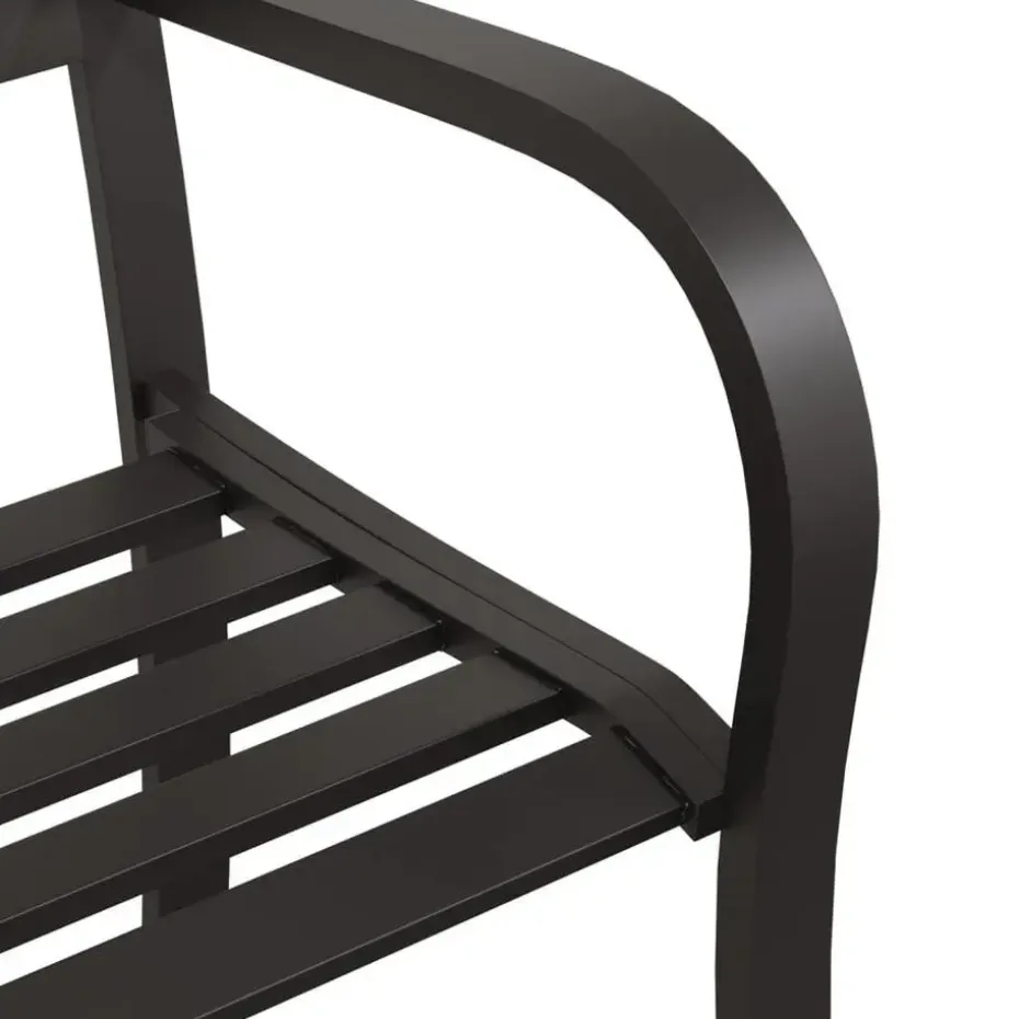 vidaXL - Tuinbank - Zwart - Staal - 125 cm