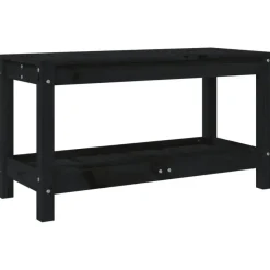 vidaXL - Tuinbank - Zwart - Grenenhout - 82.5 x 35 x 45 cm