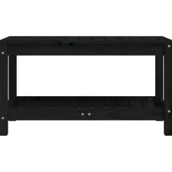 vidaXL - Tuinbank - Zwart - Grenenhout - 82.5 x 35 x 45 cm