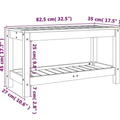 vidaXL - Tuinbank - Zwart - Grenenhout - 82.5 x 35 x 45 cm