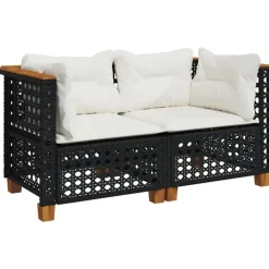 vidaXL - Tuinbank - Zwart - Poly rattan