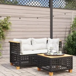 vidaXL - Tuinbank - Zwart - Poly rattan