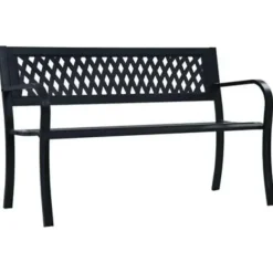 vidaXL - Tuinbank - Zwart - Metaal - 125 cm