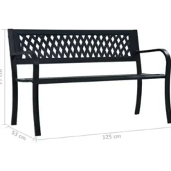 vidaXL - Tuinbank - Zwart - Metaal - 125 cm