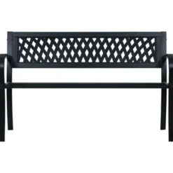 vidaXL - Tuinbank - Zwart - Metaal - 125 cm