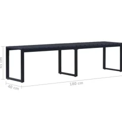 vidaXL - Tuinbank - Zwart - PS-plaat - 180 cm