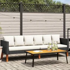 vidaXL - Tuinbank - Zwart - Poly rattan