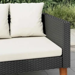 vidaXL - Tuinbank - Zwart - Poly rattan