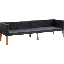 vidaXL - Tuinbank - Zwart - Poly rattan