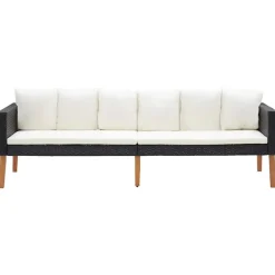 vidaXL - Tuinbank - Zwart - Poly rattan