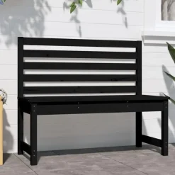 vidaXL - Tuinbank - Zwart - Grenenhout - 109 cm