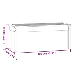 vidaXL - Tuinbank - Zwart - Grenenhout - 109 x 44 x 45 cm