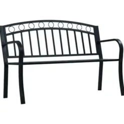 vidaXL - Tuinbank - Zwart - Metaal