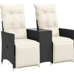 vidaXL - Tuinbank - Zwart - Poly rattan