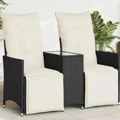 vidaXL - Tuinbank - Zwart - Poly rattan