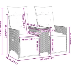 vidaXL - Tuinbank - Zwart - Poly rattan