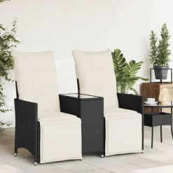 vidaXL - Tuinbank - Zwart - Poly rattan