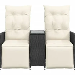 vidaXL - Tuinbank - Zwart - Poly rattan