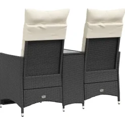 vidaXL - Tuinbank - Zwart - Poly rattan