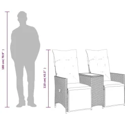 vidaXL - Tuinbank - Zwart - Poly rattan