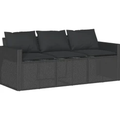 vidaXL - Tuinbank - Zwart - Poly rattan