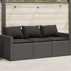 vidaXL - Tuinbank - Zwart - Poly rattan