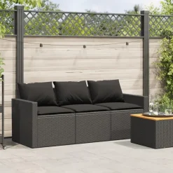 vidaXL - Tuinbank - Zwart - Poly rattan