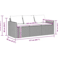 vidaXL - Tuinbank - Zwart - Poly rattan