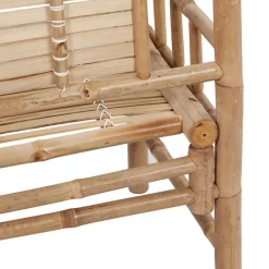 vidaXL - Tuinbank - Zwart - Bamboe - 120 cm - Met kussen