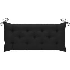 vidaXL - Tuinbank - Zwart - Bamboe - 120 cm - Met kussen