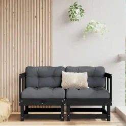 vidaXL - Tuinbank - Zwart - Grenenhout