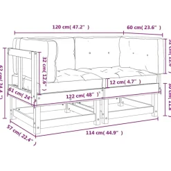 vidaXL - Tuinbank - Zwart - Grenenhout