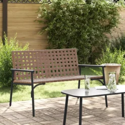 vidaXL - Tuinbank - Zwart - Poly Rattan - 113x79x75 cm