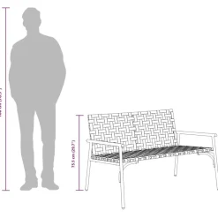 vidaXL - Tuinbank - Zwart - Poly Rattan - 113x79x75 cm