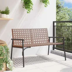 vidaXL - Tuinbank - Zwart - Poly Rattan - 113x79x75 cm