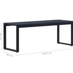 vidaXL - Tuinbank - Zwart - PS-plaat- 120.5 cm