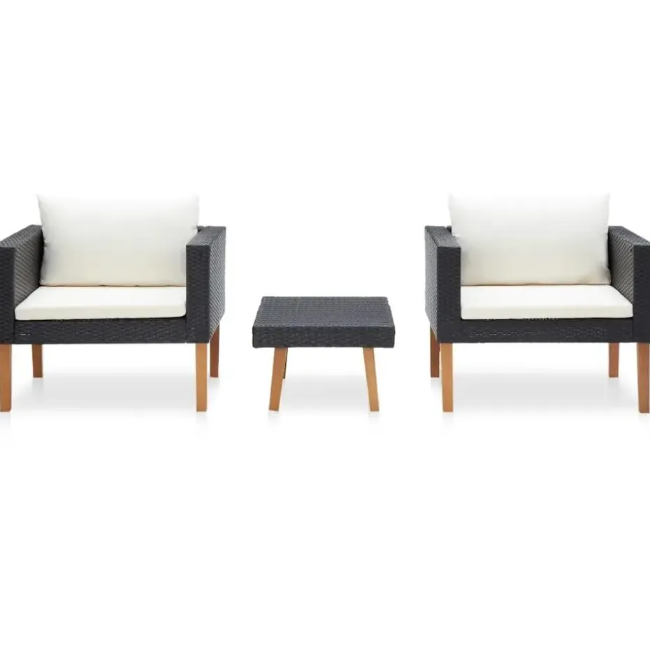 vidaXL - Tuinbank - Zwart - Poly rattan