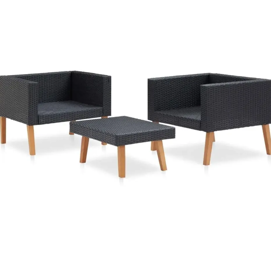 vidaXL - Tuinbank - Zwart - Poly rattan