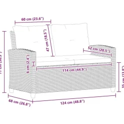 vidaXL - Tuinbank - Zwart - Poly rattan