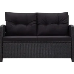 vidaXL - Tuinbank - Zwart - Poly rattan