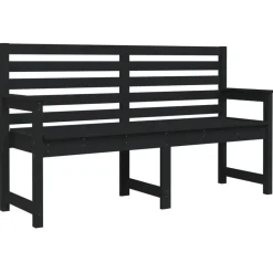 vidaXL - Tuinbank - Zwart - Grenenhout - 159.5 x 48 x 91.5 cm