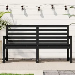 vidaXL - Tuinbank - Zwart - Grenenhout - 159.5 x 48 x 91.5 cm