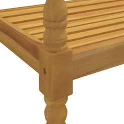 vidaXL - Tuinbank Batavia met grijs kussen - Teakhout - 150x51.5x84 cm