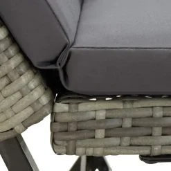 vidaXL - Tuinbank 2-in-1 - Grijs - Poly rattan -176 cm - Met kussens