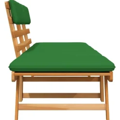vidaXL - Tuinbank 2-in-1 - Groen - Acaciahout - 190 cm - Met kussens