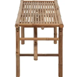 vidaXL - Tuinbank inklapbaar met grijs kussen - bamboe - 118x38x45 cm