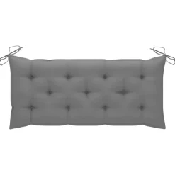 vidaXL - Tuinbank inklapbaar met grijs kussen - bamboe - 118x38x45 cm