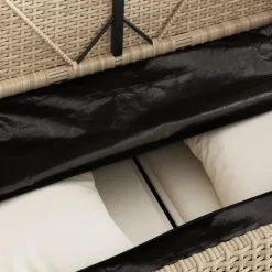 vidaXL - Tuinbank met crème kussens - Beige poly rattan - 113x61x87 cm